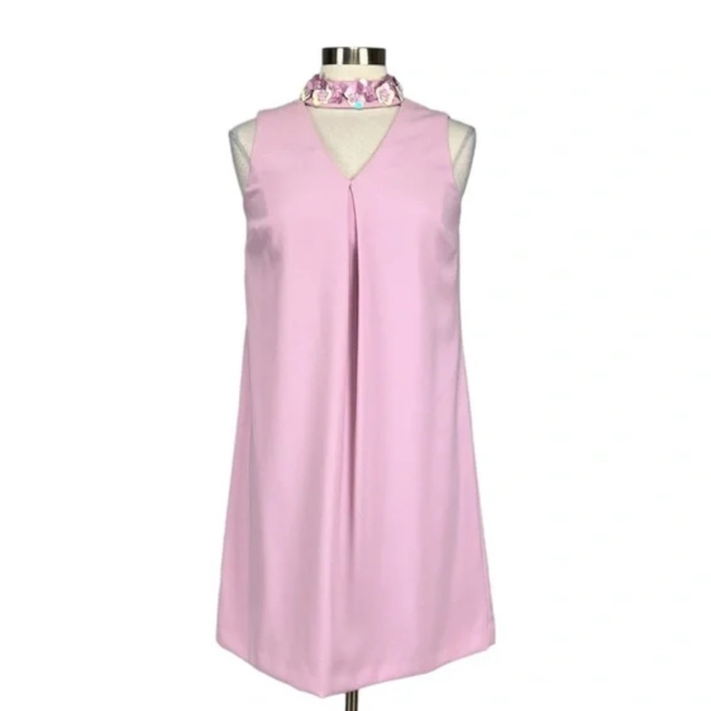 Alex Marie Sheath Dress Lilac Size 10 with Sequin Flower Collar